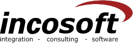 dieses bild enthlt den Schriftzug incosoft in rot und schwarz